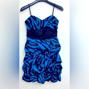 Animal print spaghetti strap ruffle dress size medium